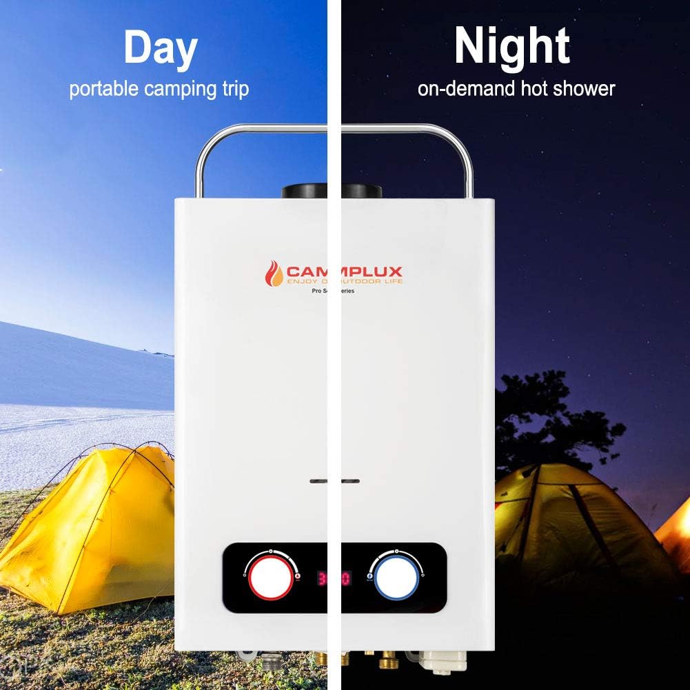 1.58 GPM Tankless Propane Water Heater with Portable Handle, White S783473