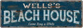 Beach House Blue Rustic Cabin Home Decor 6x18 Metal C15671