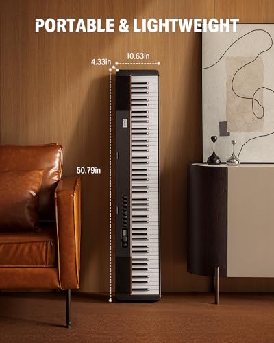 88 Key Weighted Full Size Digital Piano with Stand and Sustain Pedal B7831