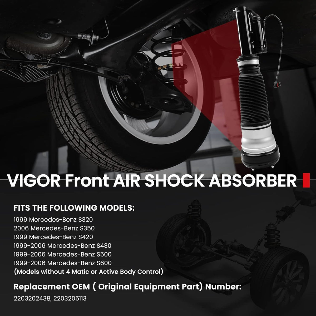 Front Air Strut Absorber Air Suspension Shock N60419