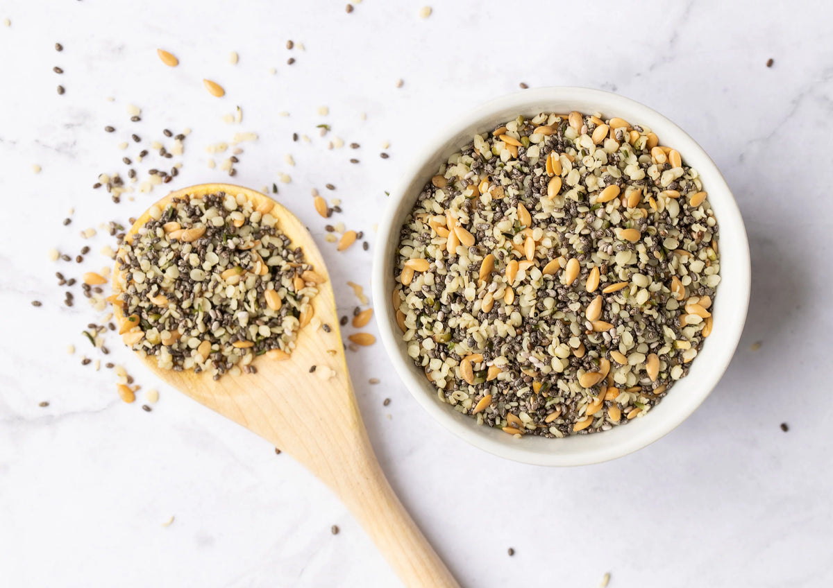 Organic Chia Flax and Hemp Seeds Mix 5 Pounds Non-GMO D637416