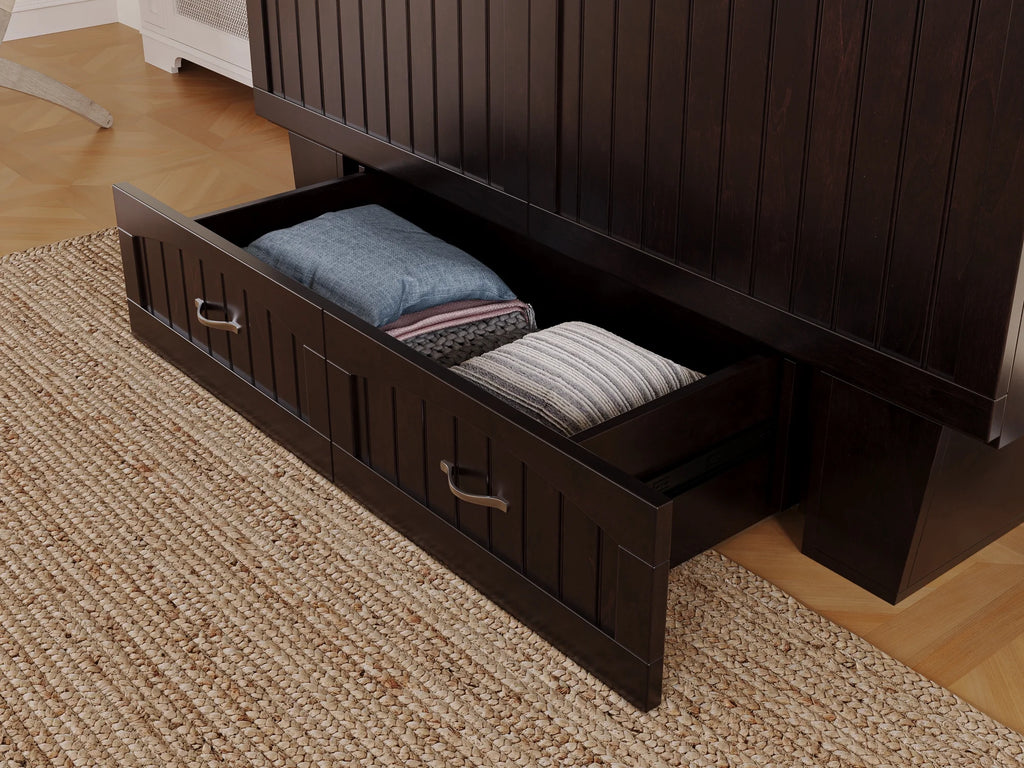 Queen Solid Wood Murphy Bed Chest with Mattress S766656
