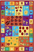 Multicolor ABC Numbers Area Rug K969798