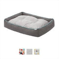 Gray Basket Weave Print X-Large Orthopedic Bolster Cat Dog Bed S37846