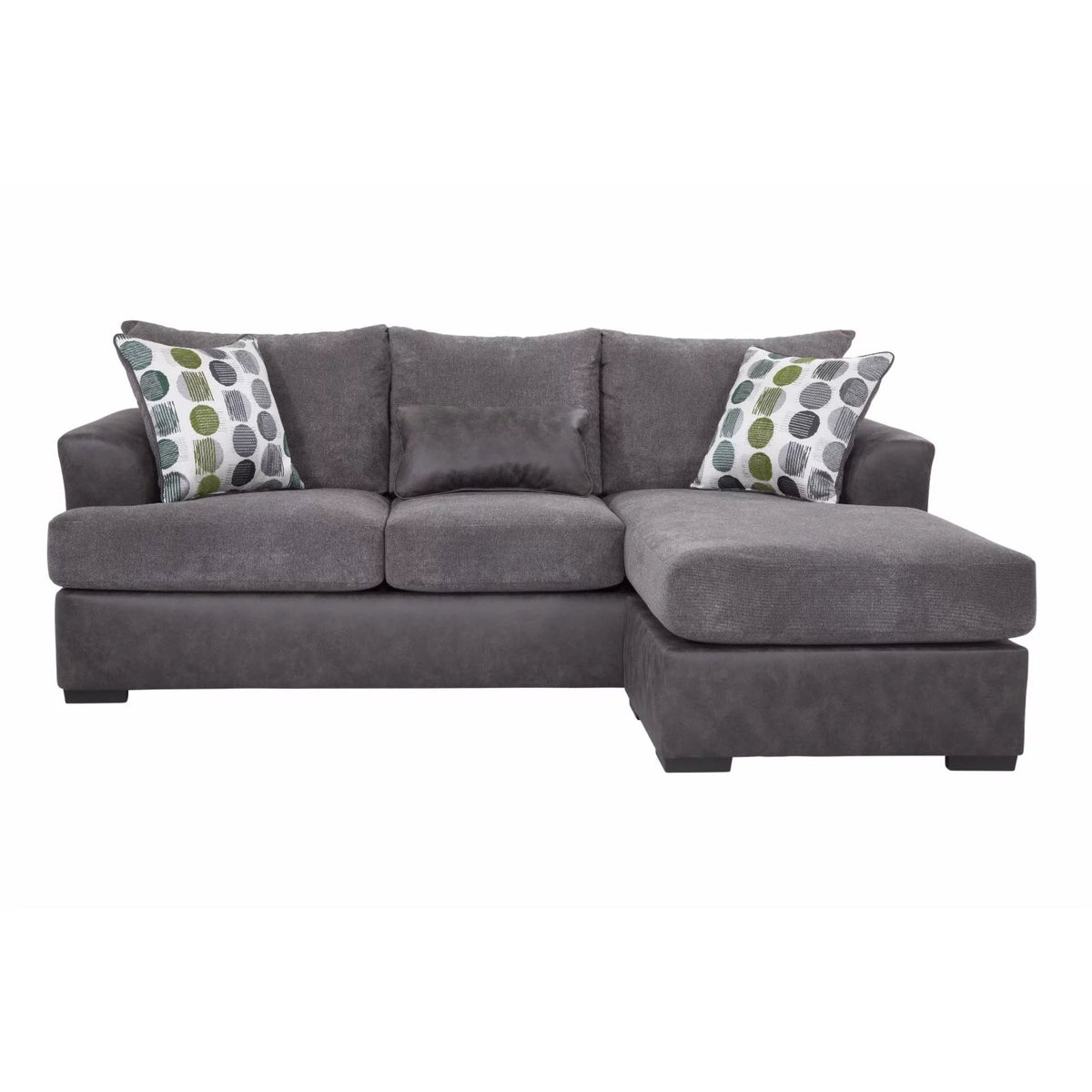 Dark Gray Modern Sofa with Chaise N756594