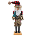 Red and Black Wooden Nutcracker Santa Claus 15" G853