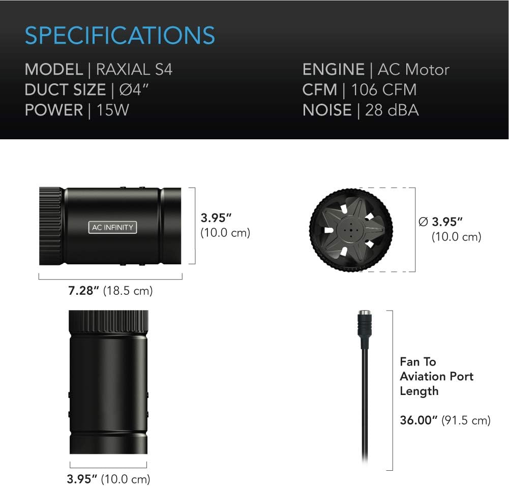 4” Inline Booster Duct Fan with Speed Controller C186458