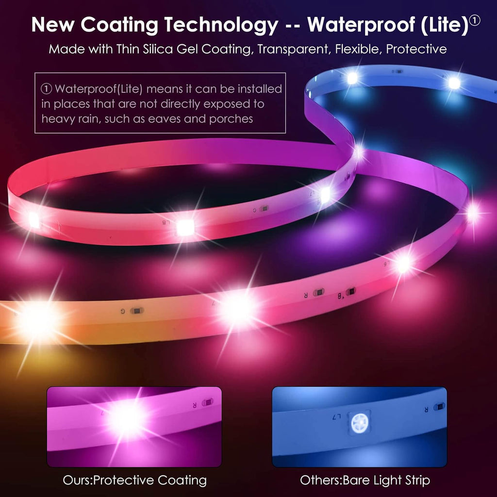 50FT RGBIC WS2811 Waterproof LED Strip Lights with Remote, Pack of 2 U64228