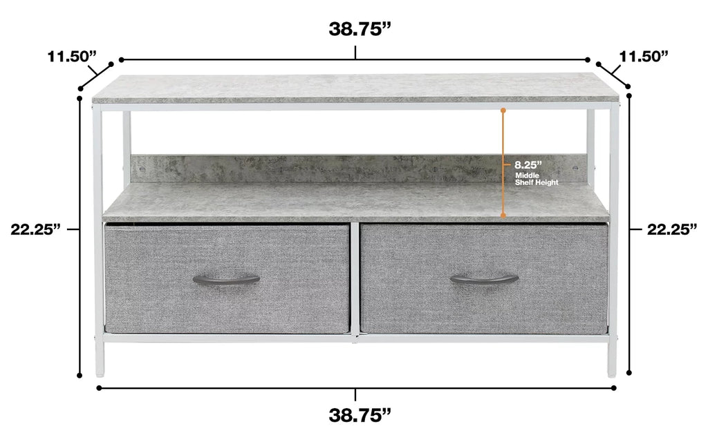 Gray Fabric Bin Dresser TV Stand H932709