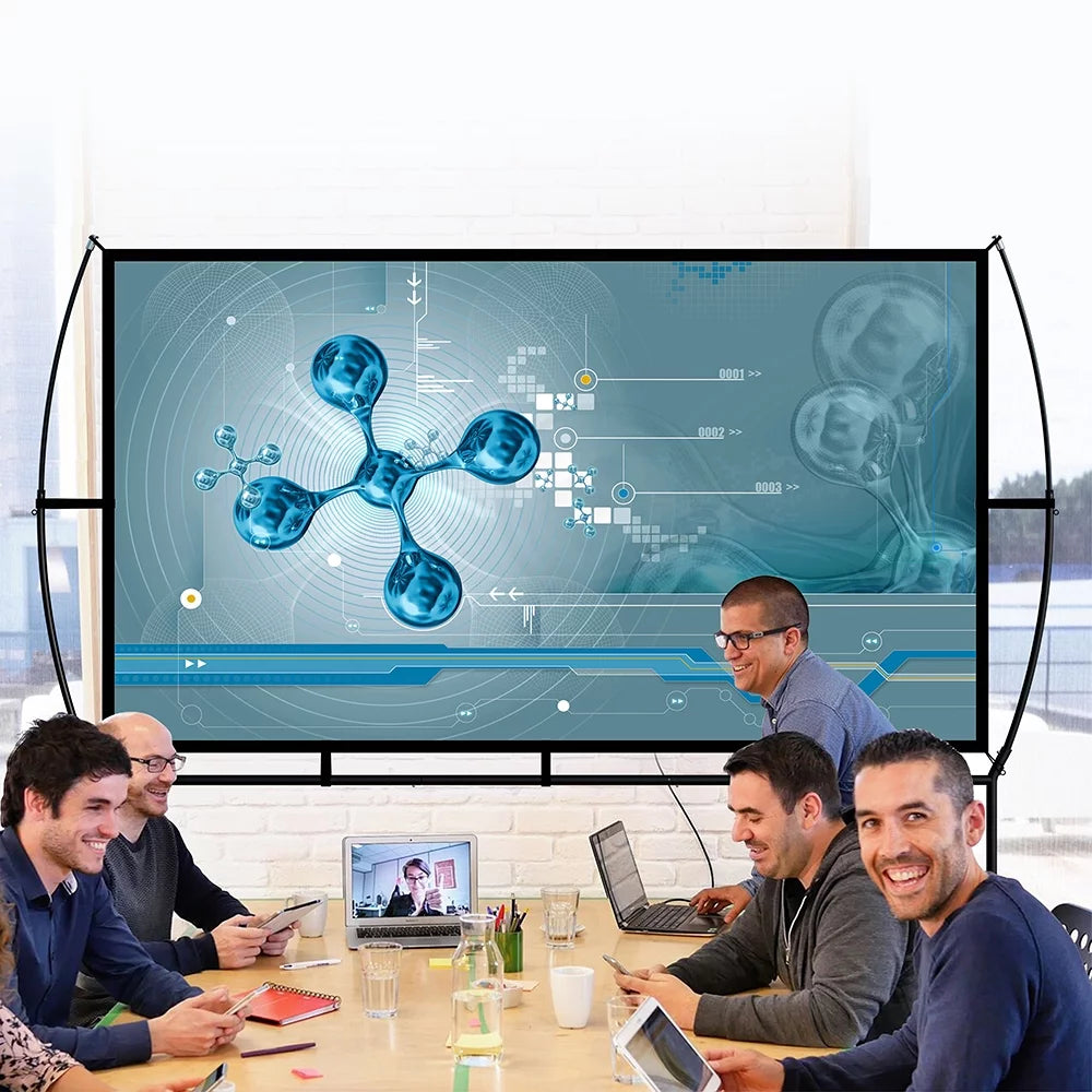 100 inch 16:9 4K Projector Screen with Stand and Carry Bag D868737
