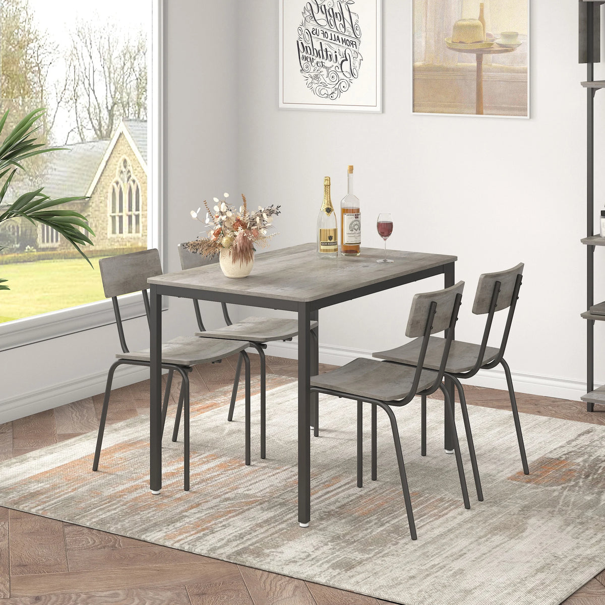 5-Piece Dining Table Set with Chairs F19525