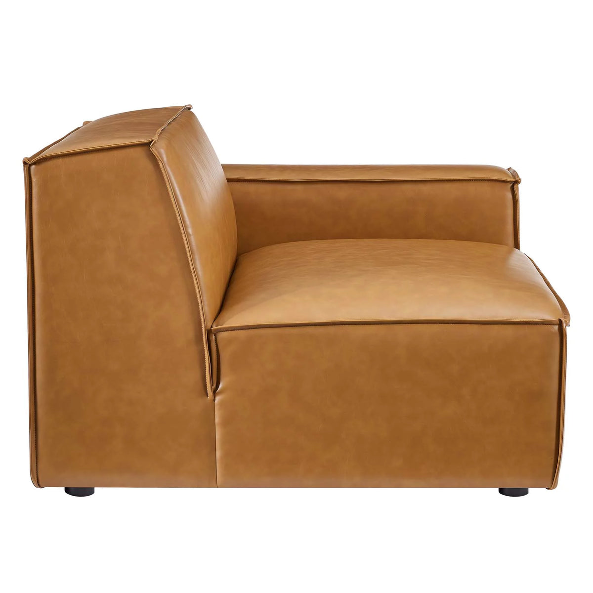 5-Piece Vegan Leather Sectional Sofa in Tan F9629