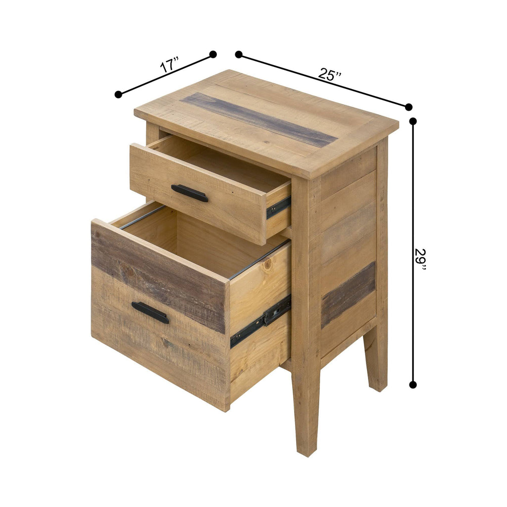 Reclaimed Wood Filing Cabinet with Two Drawers E95521