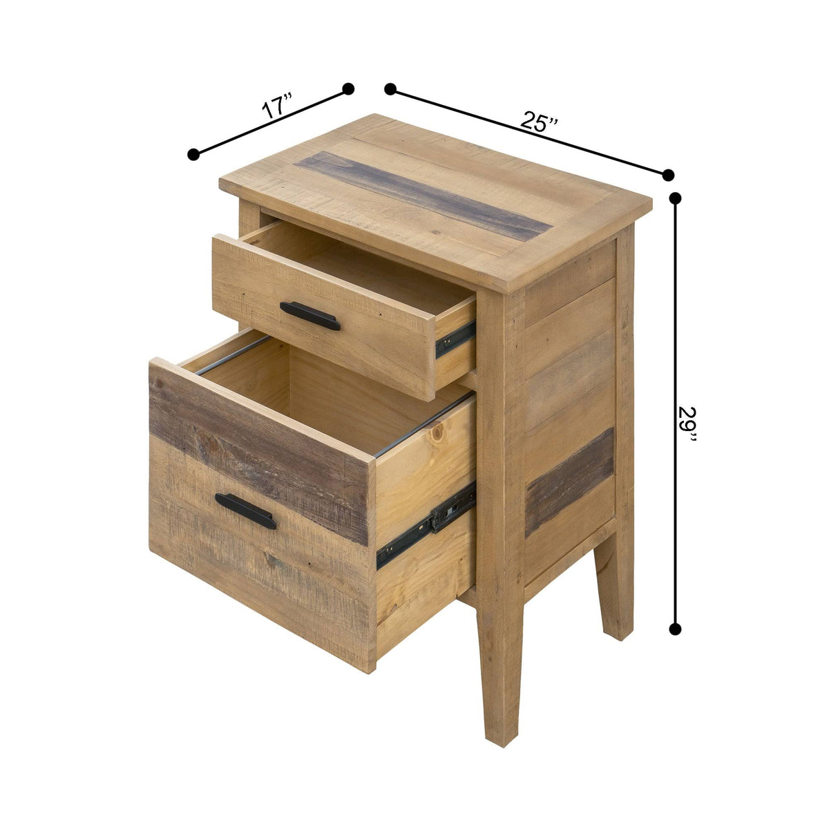 Reclaimed Wood Filing Cabinet with Two Drawers E95521