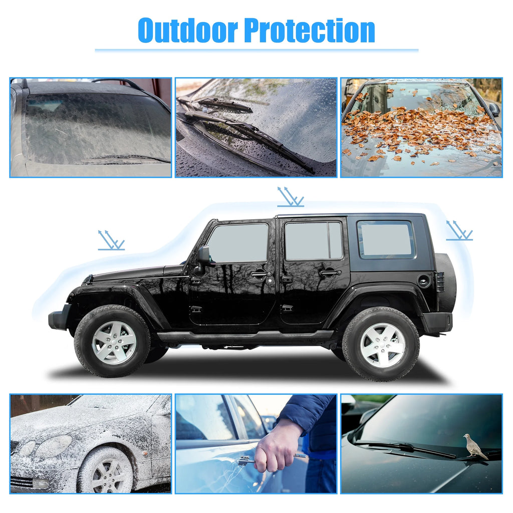 210D Black Blue Car Cover T125