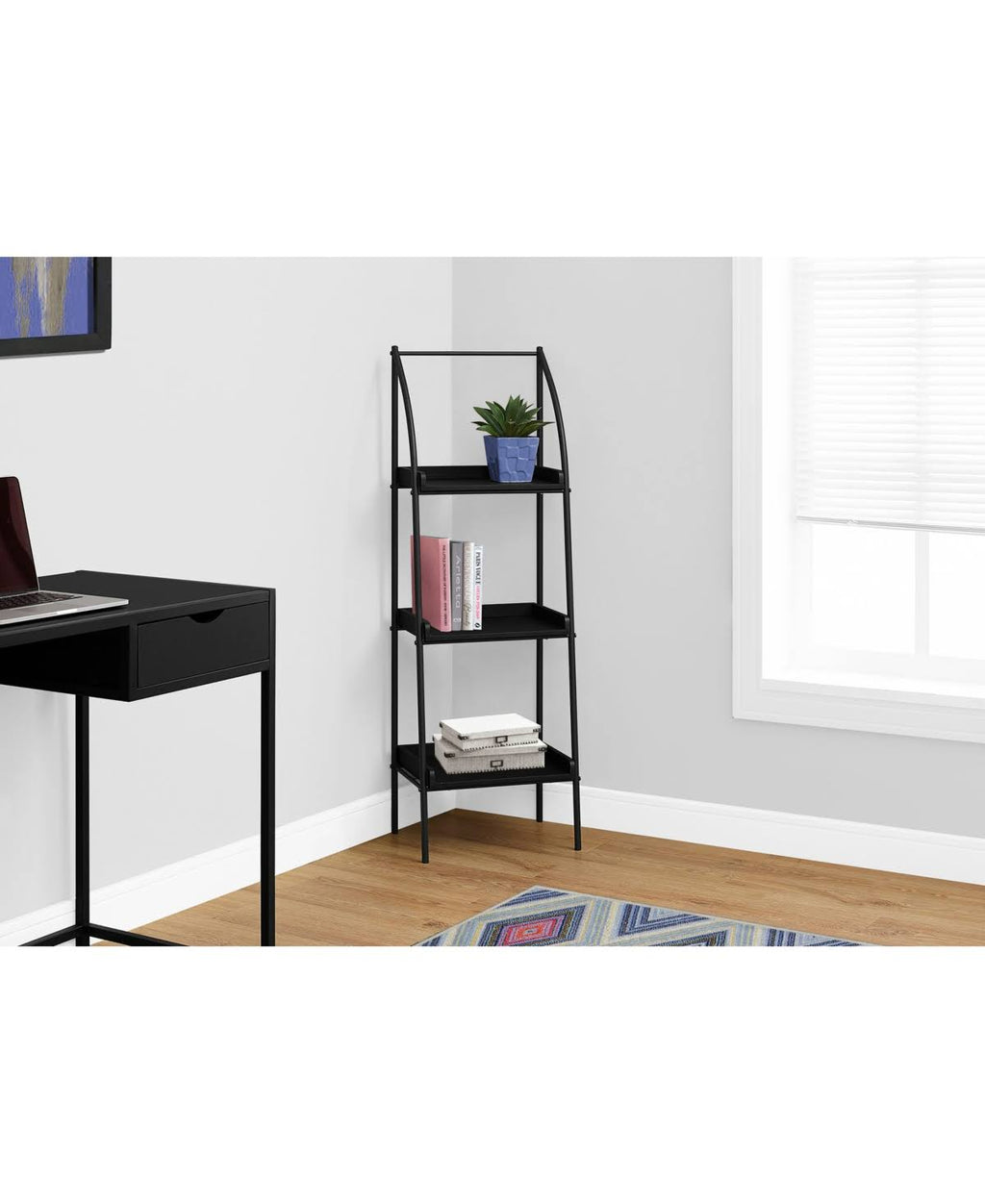 Dark Taupe Black Metal Bookcase S85239