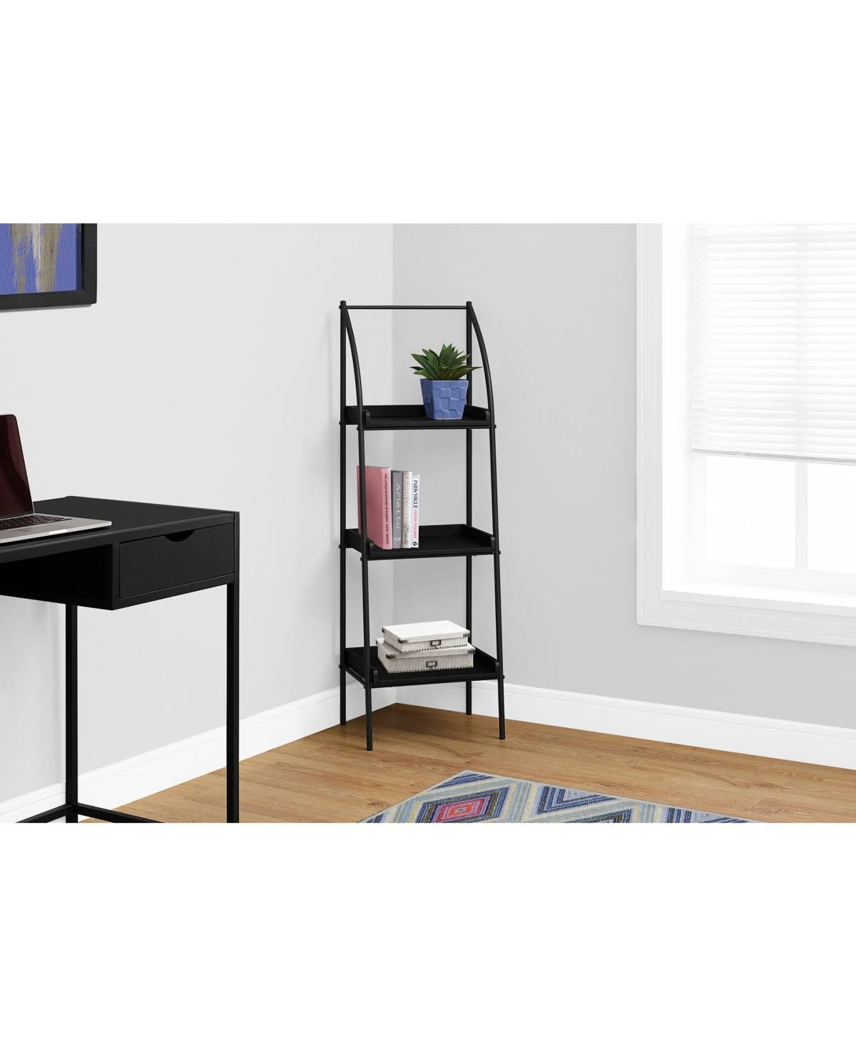 Dark Taupe Black Metal Bookcase S85239