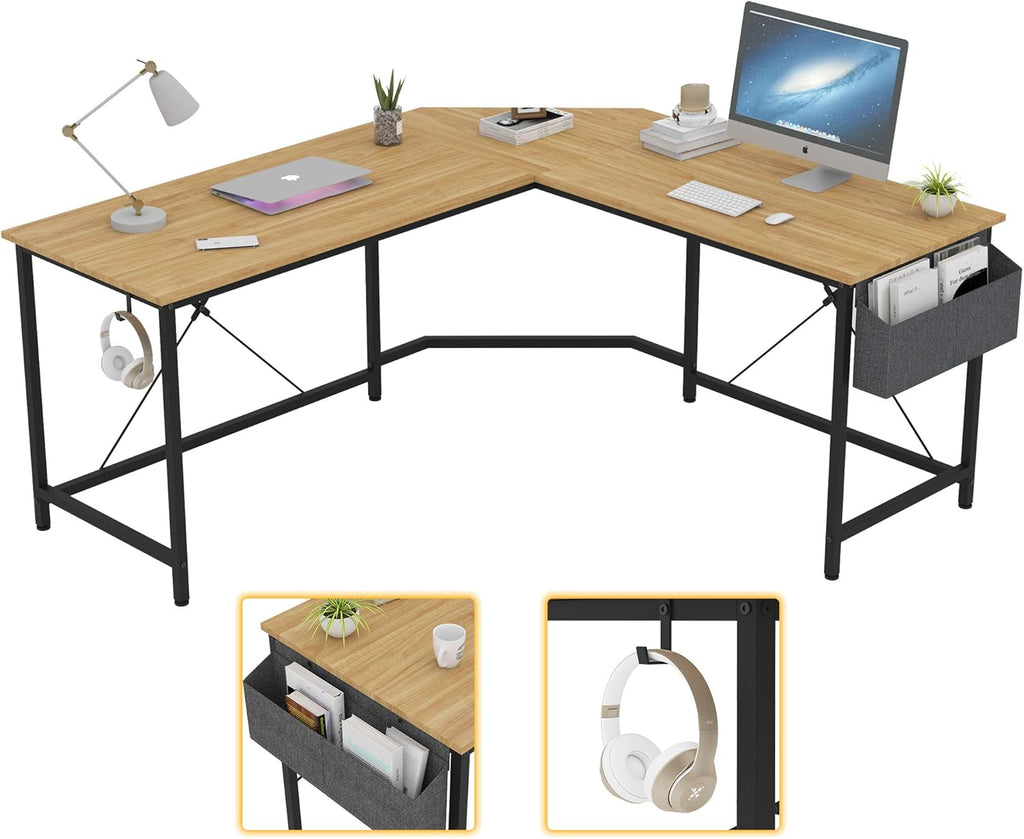 L Shaped Desk 59 Inches Computer Corner Desk with Storage N963339