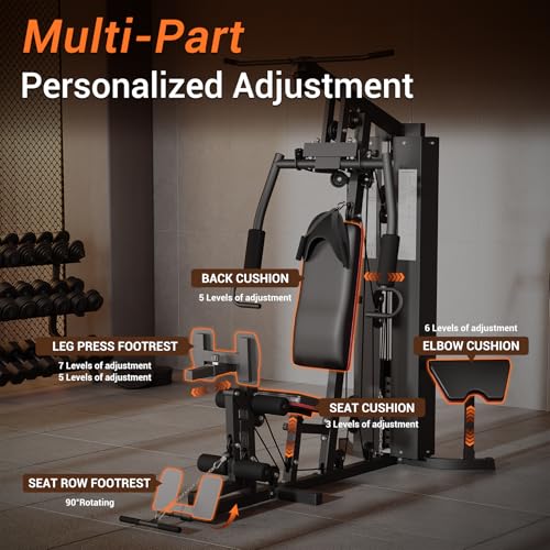 Black 150 Lbs Weight Stack Workout Station F1890