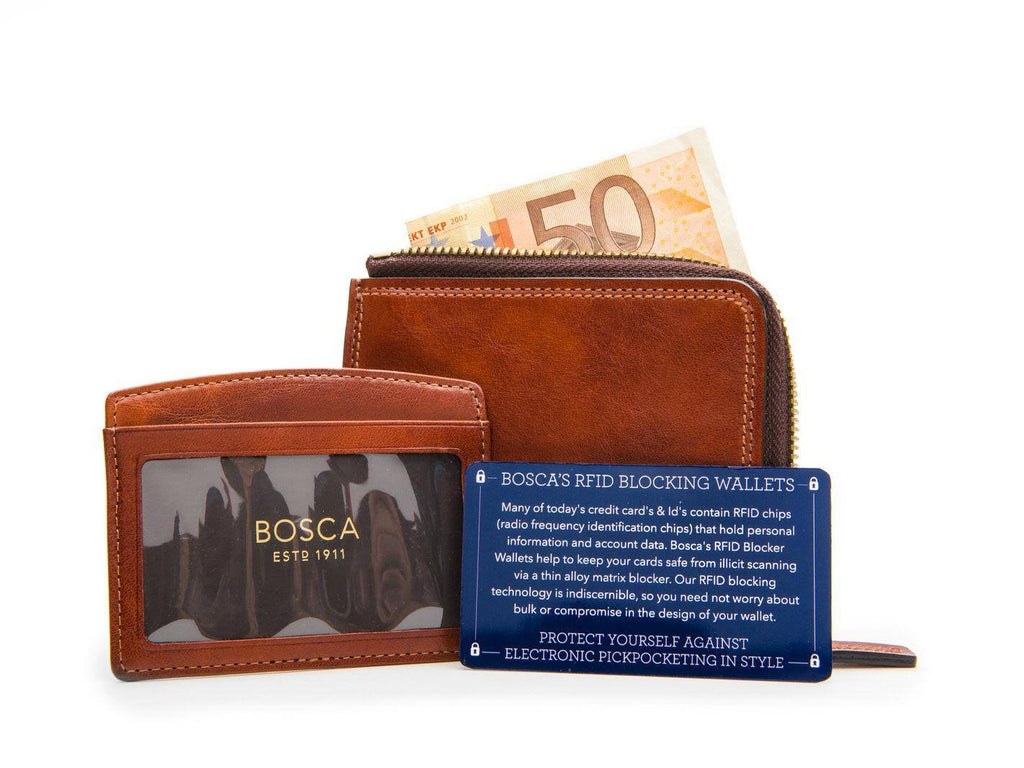 Dark Brown RFID Zip Wallet B212202