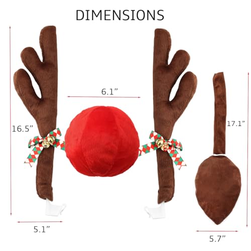 Reindeer Antlers for Cars with Nose and Tail F50179