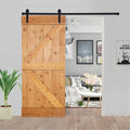Paneled Wood Barn Door with Installation Hardware Kit D666596