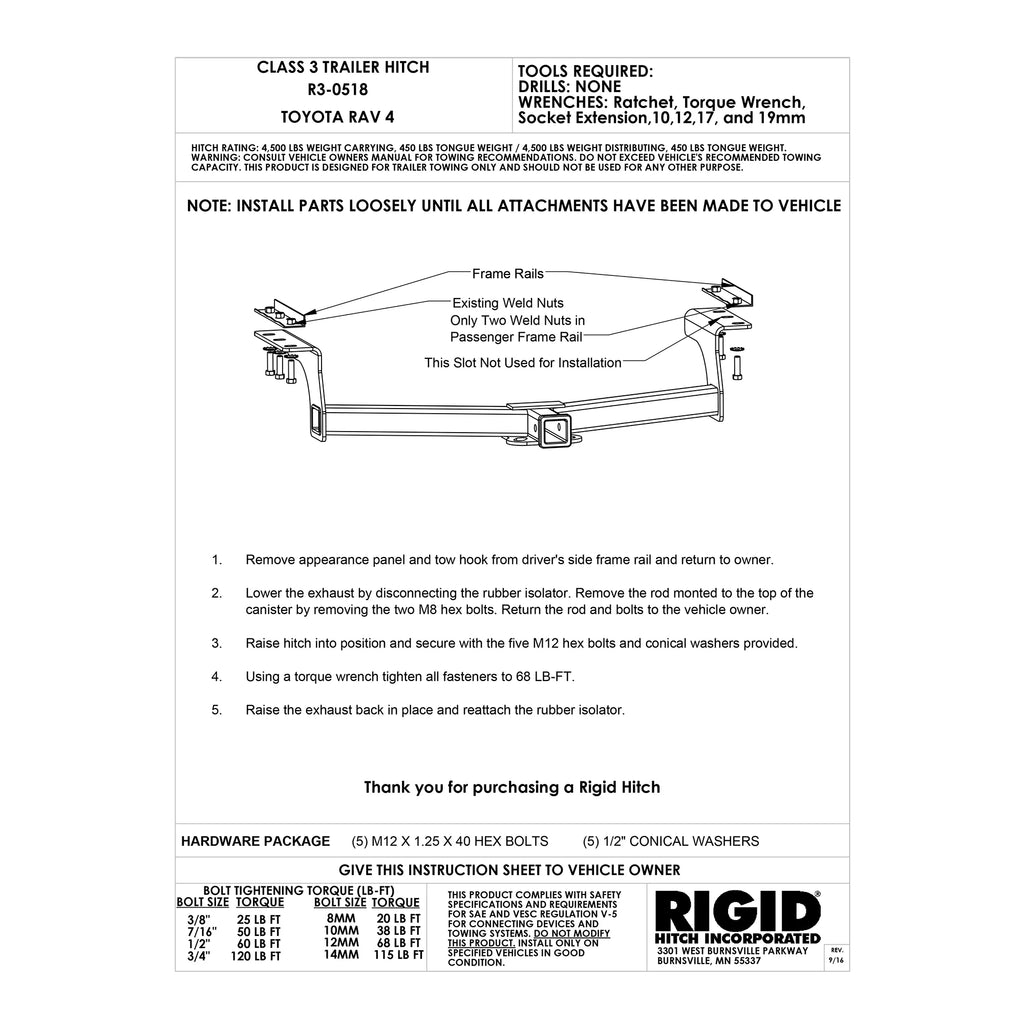 Class III 2" Receiver Trailer Hitch Z491189