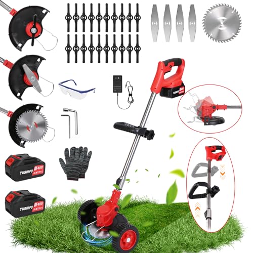2x2.5Ah Battery Powered Grass Trimmer with Wheels P7387