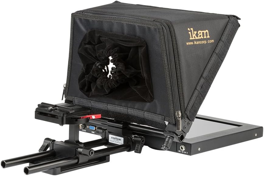 12-inch Portable Teleprompter Kit with Adjustable Glass Frame - Black R3768