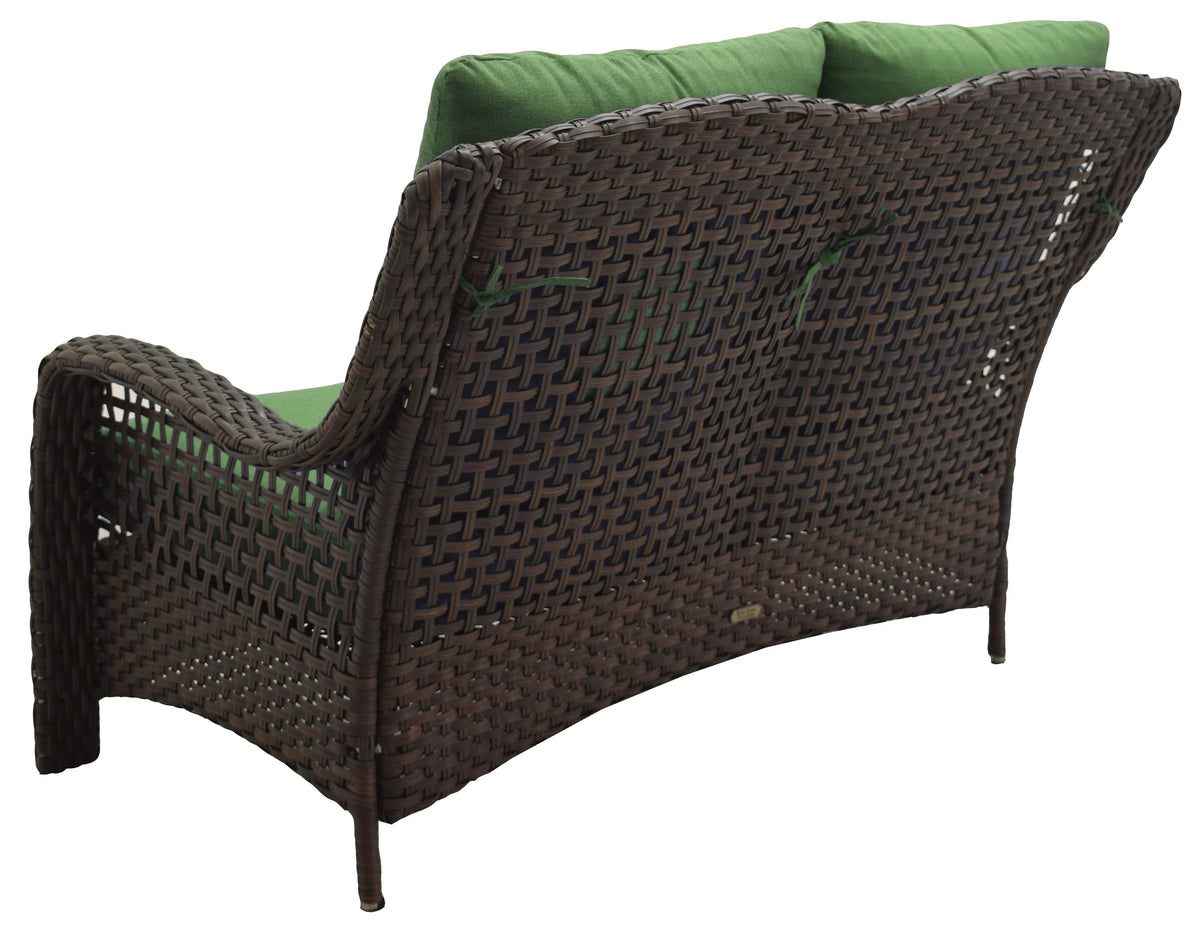 4-Piece Green Outdoor Wicker Swivel Chair Conversation Set U533