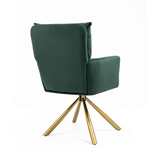 Dark Blue Velvet Desk Chair with Gold Legs G8892