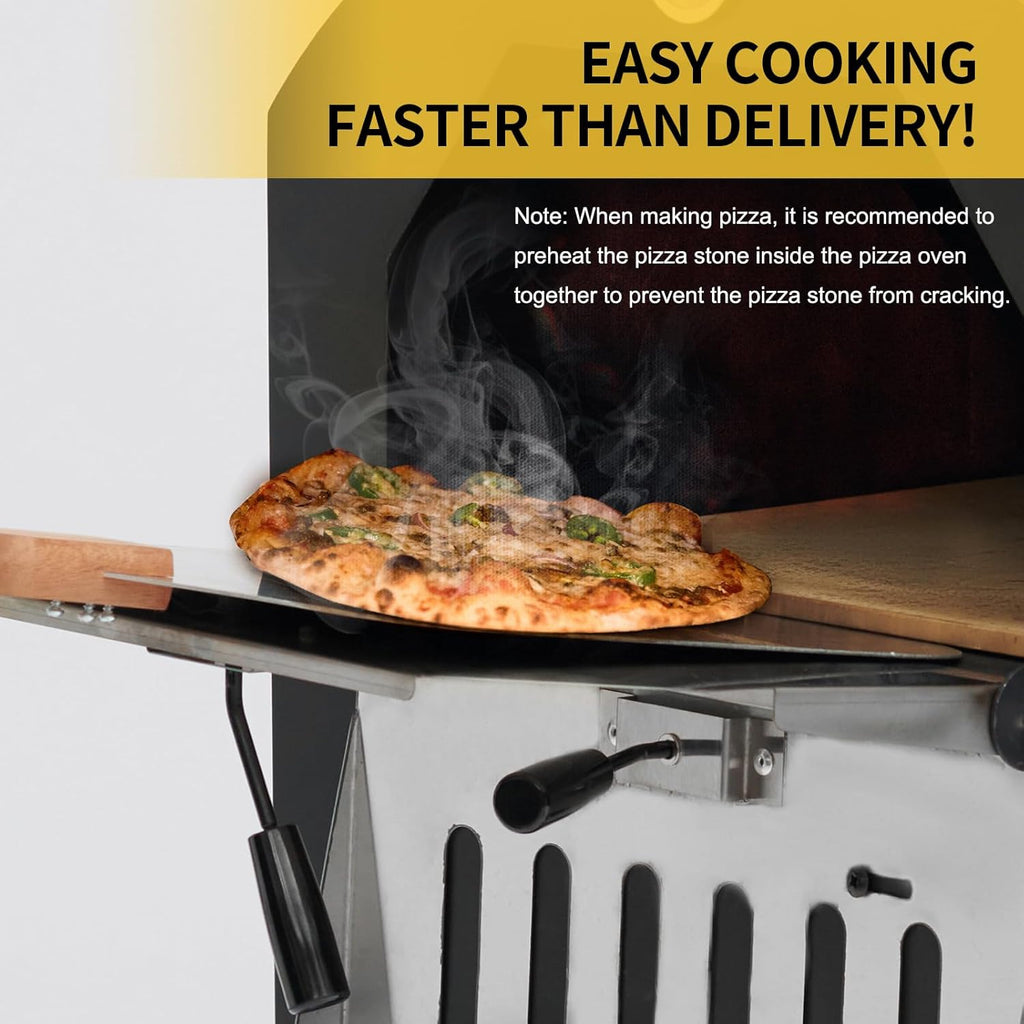Wood-Fired Pizza Oven with Pizza Stone, Pizza Peel, Grill Rack and Waterproof Cover H3063