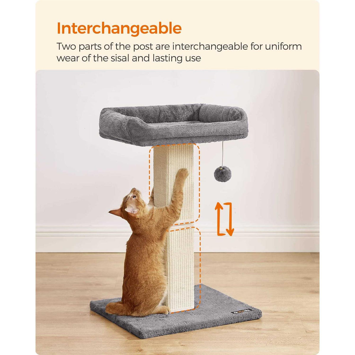 Cat Scratching Post with Plush Perch R25128