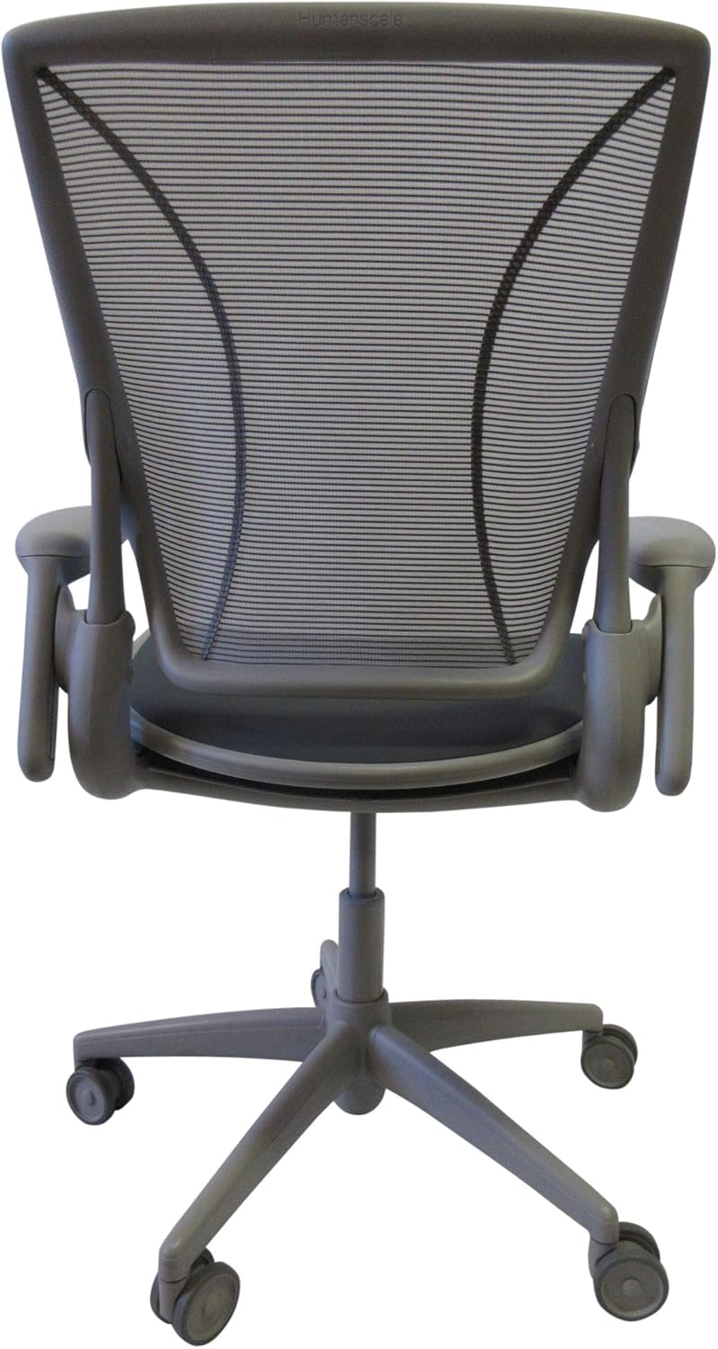 Gray Pinstripe Mesh Task Chair with Grey Frame and Standard Foam Seat J946