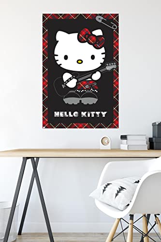 Hello Kitty Punk Red Wall Poster B661