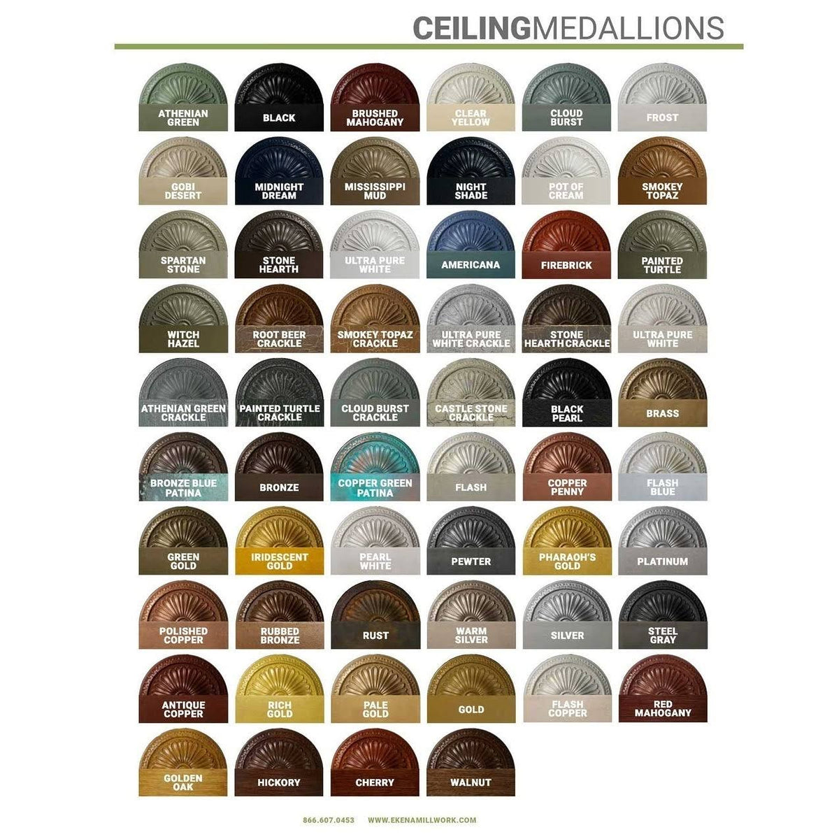 19 1/2x22OD x 1 3/4x22P Green Gold Ceiling Medallion H28614