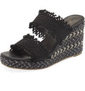 Black Platform Wedge Sandals F924664