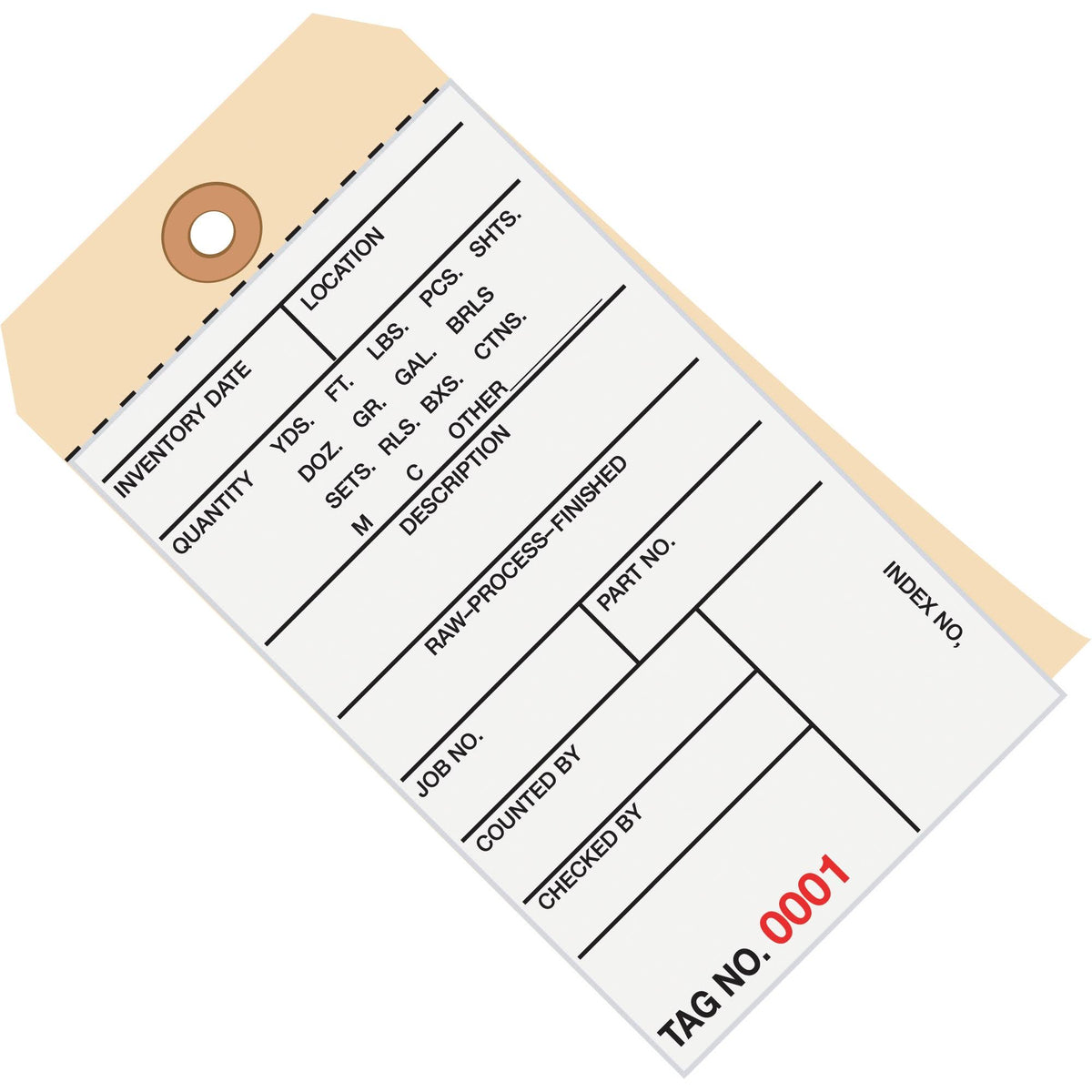 Inventory Tags 2 Part Carbonless A11089