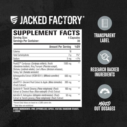 Muscle Builder Supplement with Cordyceps Ashwagandha 120 Count Z463