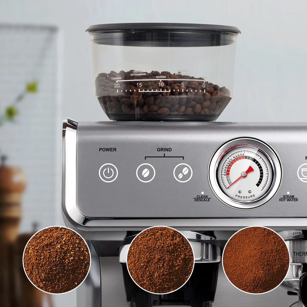 Semi-Automatic Espresso Machine Silver 2 Litre Water Tank K10630