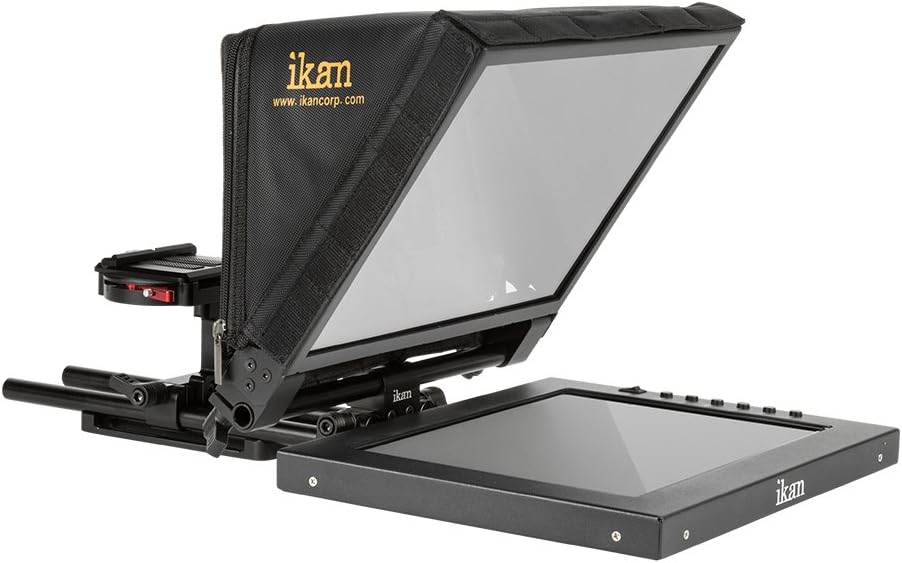 12-inch Portable Teleprompter Kit with Adjustable Glass Frame - Black R3768