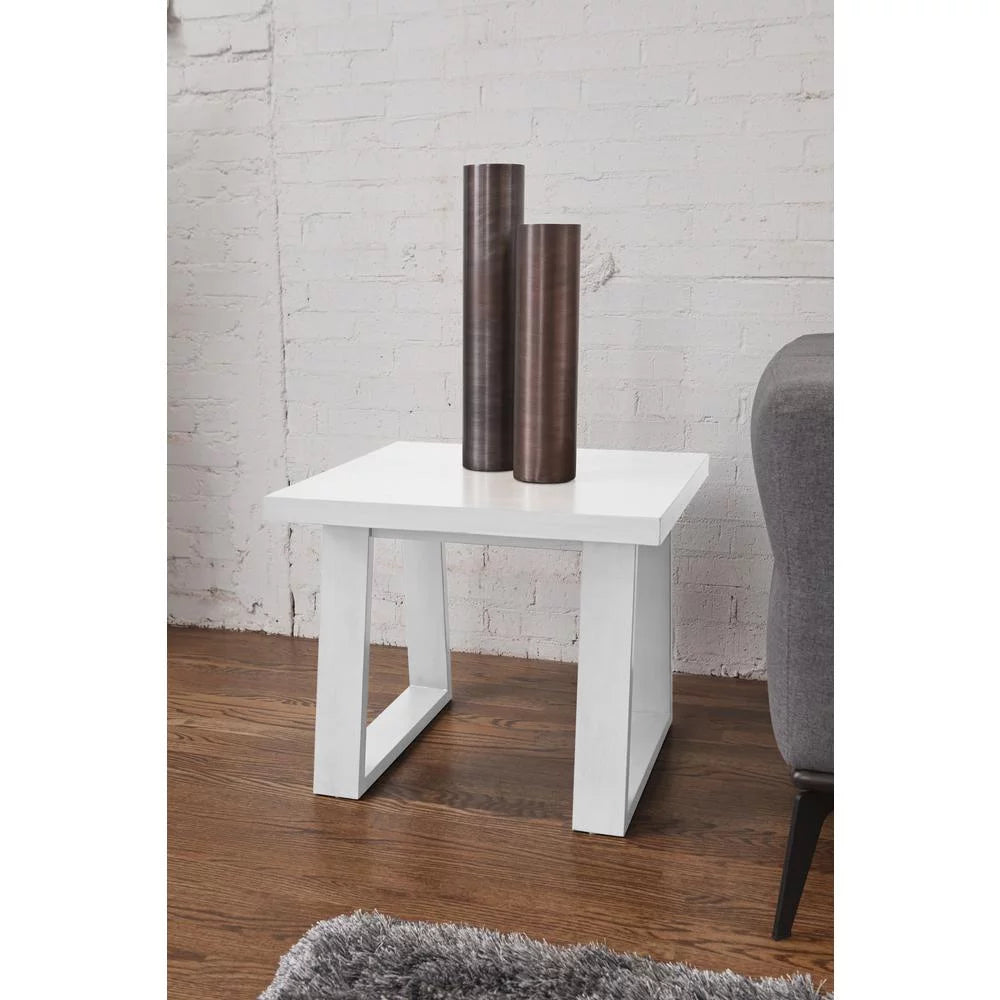Modern Solid End Table 24x24 White Q30684