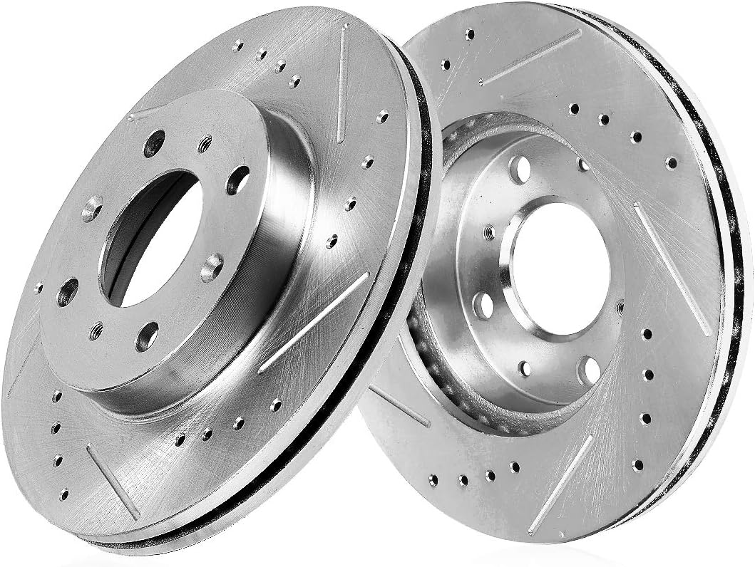 FRONT 255mm Drilled/Slotted 4 Lug Rotors Pack of 2 X487558