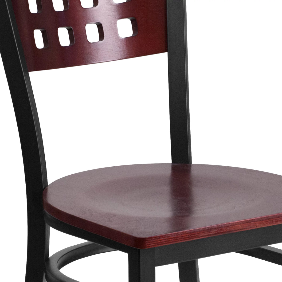 Black Cutout Back Metal Dining Chair O541