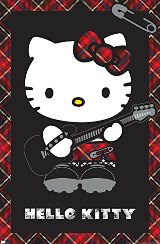 Hello Kitty Punk Red Wall Poster B661