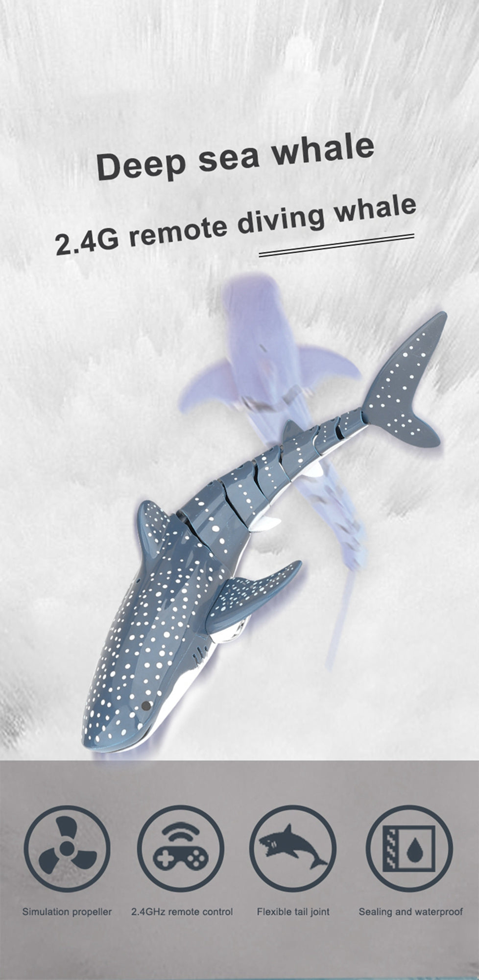 Remote Control Whale Toy Propeller Driven Three-speed J2750
