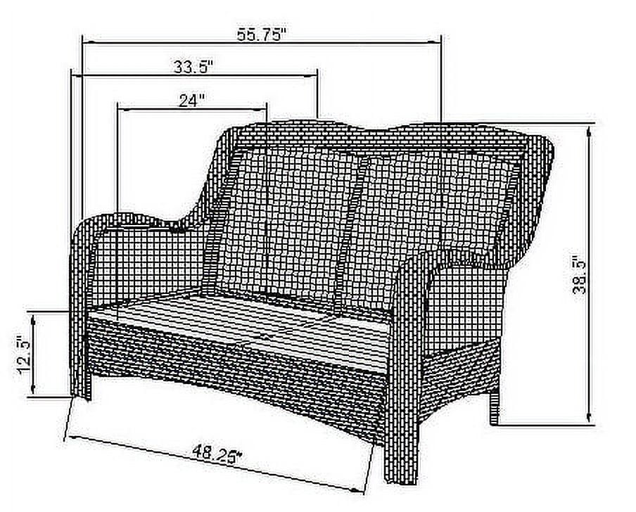 4-Piece Green Outdoor Wicker Swivel Chair Conversation Set U533