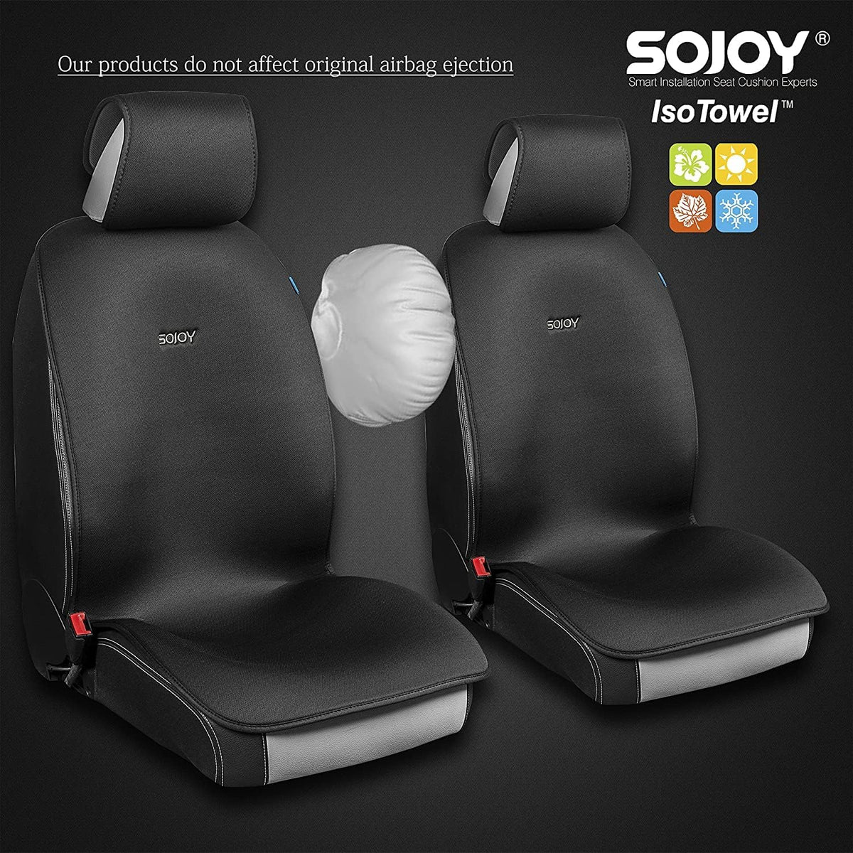 Black Cooling Breathable Car Seat Covers H779