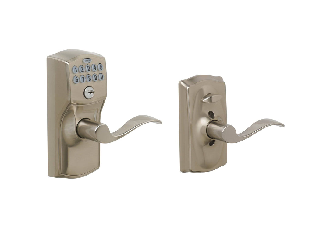 Keypad Entry with Flex-Lock and Accent Levers, Satin Nickel Y563