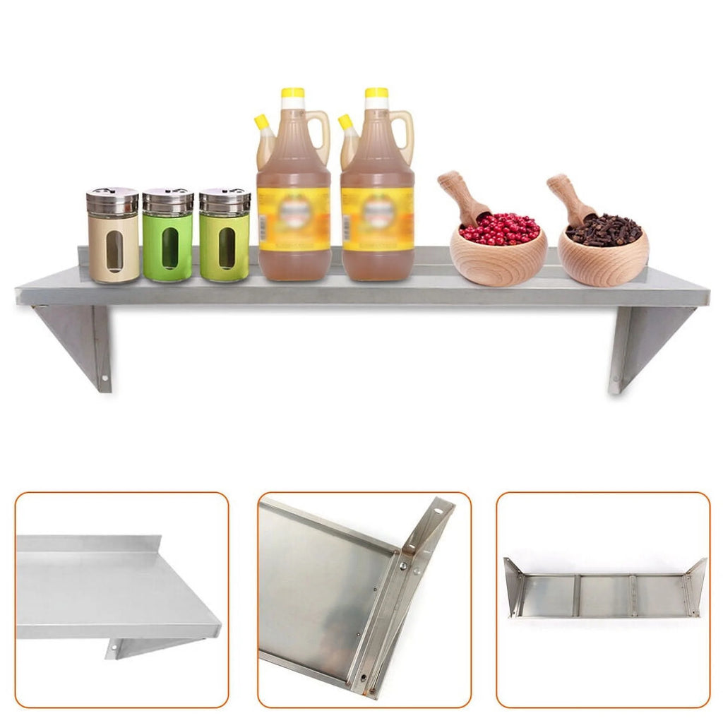 Stainless Steel 12'' x 36'' Kitchen Wall Shelf P641